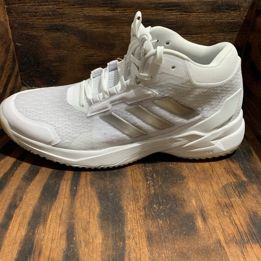 ADIDAS Crazyflight 6 Mid Volleyball Shoes Womens Size 10.5 White Silver HP7030